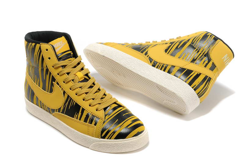 Nike Blazer Mid Suede chaussures femmes noir jaune (3)